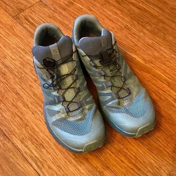 Salomon vibe gore Tex teal running shoes size 8 - Picture 1 of 9